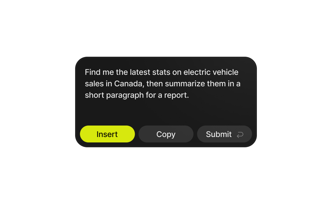 Voice dictation options